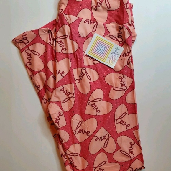 LuLaRoe Pants - NWT LuLaRoe Love Hearts TC Leggings Valentine Pink